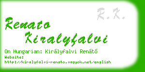 renato kiralyfalvi business card